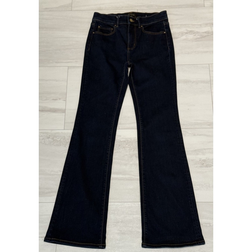 Ann Taylor Jeans Womens 0 Slim Fit Boot Cut Stretch Mid Rise Blue Dark Wash